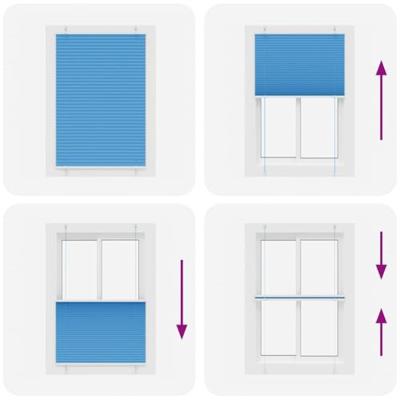 Pliss rolgordijn 85x150 cm stofbreedte 84,4 cm polyester blauw - thumbnail