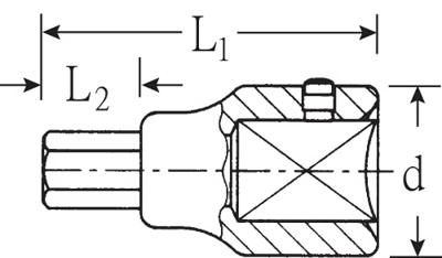 Stahlwille Dopsleutelbit | 3/4 inch binnen-6-kant | sleutelwijdte 19 mm | lengte 80 mm | 1 stuk - 05050019 05050019