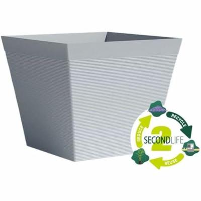 Vierkante pot - GARDEN ID - Green Care Impact Blauw-Grijs - 29 x 26 cm - 10 jaar garantie - 100% gerecycled - UV-/gelbestendig Vierkante pot - GARDEN ID - Green Care Impact Blauw-Grijs - 29 x 26 cm - 10 jaar garantie - 100% gerecycled - UV-/gelbestendig