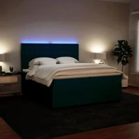 Boxspring met matras fluweel blauw 200x200 cm - thumbnail