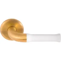 Formani Edward van Vliet NOUR EV100/64 deurkruk dubbel geveerd op rozet - PVD mat goud/wit - thumbnail