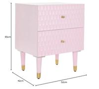 Nachtkastje DKD Home Decor 52 x 42 x 65 cm Metaal Licht Roze Mangohout - thumbnail