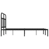 Bedframe met hoofdbord metaal zwart 120x190 cm - thumbnail