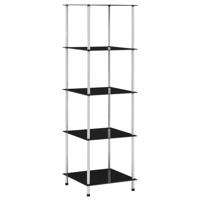 Kastje 5-laags 40x40x130 cm gehard glas zwart - thumbnail