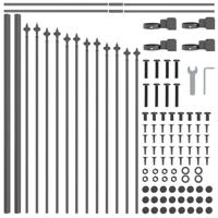 Tuinhek 7 pcs Grijs 170 x 140 cm Gepoedercoat staal - thumbnail