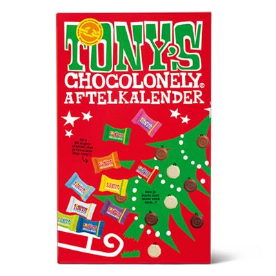 Chocolade Tony's Chocolonely Kerst big Tiny calendar 225gr assorti Chocolade Tony's Chocolonely Kerst big Tiny calendar 225gr assorti