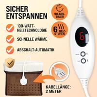 Elektrische voetenwarmer bruin met 6 warmtestanden 100W - thumbnail