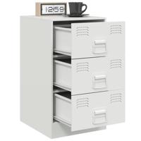 Nachtkastje 34,5x39x62 cm staal wit - thumbnail