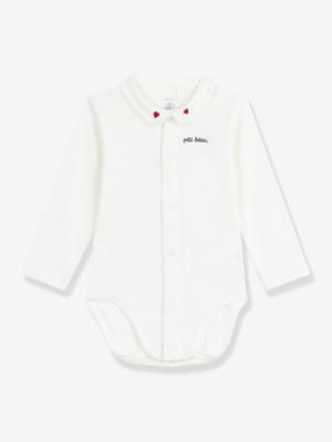 Body baby met geborduurde kraag PETIT BATEAU rood