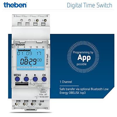 Theben 6100130 Schakelklok voor DIN-rails TR610 top3 230 V/AC Weekprogramma Theben 6100130 Schakelklok voor DIN-rails TR610 top3 230 V/AC Weekprogramma
