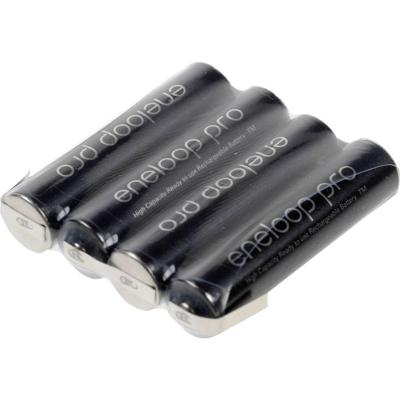 Panasonic eneloop Pro Accupack Aantal cellen: 4 Batterijgrootte: AAA (potlood) Z-soldeerlip NiMH 4.8 V 900 mAh Panasonic eneloop Pro Accupack Aantal cellen: 4 Batterijgrootte: AAA (potlood) Z-soldeerlip NiMH 4.8 V 900 mAh