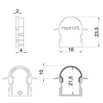 Deko Light 979572 Endkappe R-ET-02-12 Set 2 Stk, Schwarz Profieleindkap Kunststof (l x b x h) 27 x 6 x 23.5 mm 1 stuk(s) Deko Light 979572 Endkappe R-ET-02-12 Set 2 Stk, Schwarz Profieleindkap Kunststof (l x b x h) 27 x 6 x 23.5 mm 1 stuk(s)
