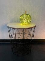 Appel met 20 LEDs en timer van glas, lichtgroen (B/H/D) 16x17x16 cm - thumbnail