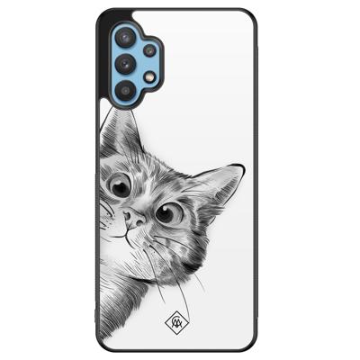 Samsung Galaxy A32 5G hoesje - Peekaboo kat Samsung Galaxy A32 5G hoesje - Peekaboo kat