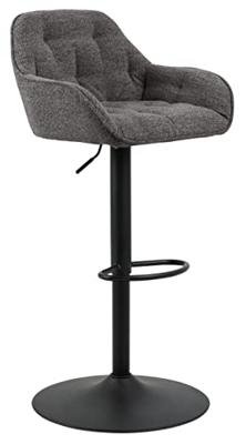 Bendt Draaibare Barkruk 'Loren' Bouclé, kleur Antraciet (zithoogte 63-84cm)