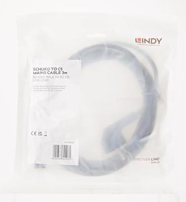LINDY Stroom Aansluitkabel [1x Randaarde stekker - 1x Apparaatbus C5] 3.00 m Zwart