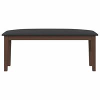 Bank 110 cm massief hout rubber bruin - thumbnail