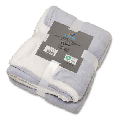 Espoo licht grijs met sherpa 200x240 cm