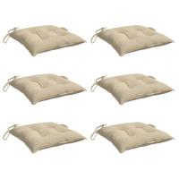 VidaXL Stoelkussens 6 st 40x40x7 cm oxford stof beige - thumbnail