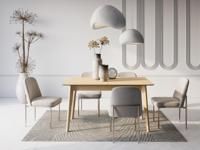 Verlengbare eettafel PLOTY 145>220 cm lichte eik - thumbnail