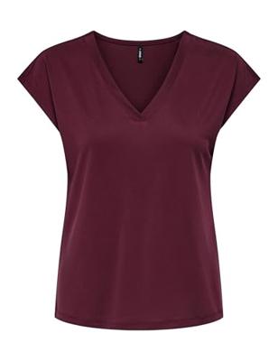 Only Onlfree Life S/s Mod.v-neck Top Jrs Noos T-shirt Korte Mouw Tawny Port