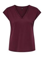Only Onlfree Life S/s Mod.v-neck Top Jrs Noos T-shirt Korte Mouw Tawny Port - thumbnail