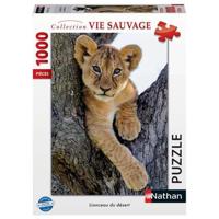 Nathan - Puzzel van 1000 stukjes - Woestijnleeuwwelp - Vanaf 14 jaar - Perfecte pasvorm - Wildlife Collection - 12001884 - thumbnail