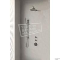 Thermostatisch Inbouwdoucheset Brauer Brushed 20 cm Hoofddouche Wandarm Staafhanddouche op Glijstang Geborsteld Nikkel Brauer - thumbnail