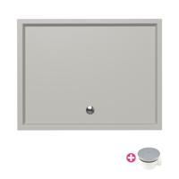 Douchebak Xenz Mariana | 130x100x4 cm | Incl.Afvoersifon-Chroom | Acryl | Rechthoekig | Cement mat - thumbnail