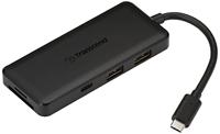 Transcend TS-HUB5C USB 2.0-hub Met ingebouwde SD-kaartlezer, Met USB-C stekker, Met snellaadpoort Zwart - thumbnail