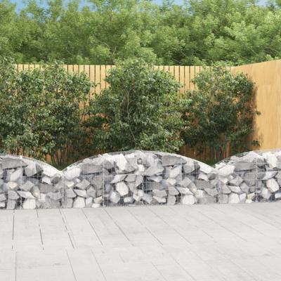 VidaXL Schanskorf gewelfd 200x50x40/60 cm gegalvaniseerd ijzer VidaXL Schanskorf gewelfd 200x50x40/60 cm gegalvaniseerd ijzer