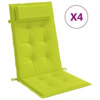 VidaXL Stoelkussens 4 st hoge rug oxford stof heldergroen - thumbnail