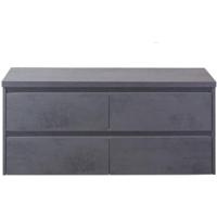 Dante Badmeubelset 120 cm - 4 Laden Beton Antraciet - Wastafelbovenblad - thumbnail