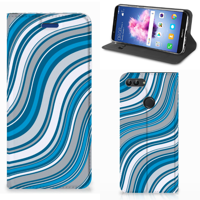 Huawei P Smart Hoesje met Magneet Waves Blue - thumbnail