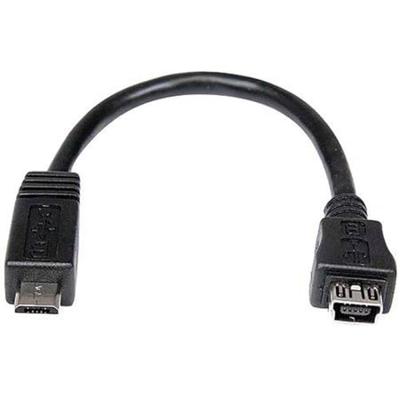 StarTech.com 15 cm micro-USB naar mini USB-adapterkabel – stekker/bus