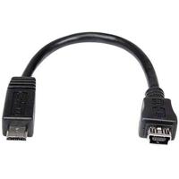 StarTech.com 15 cm micro-USB naar mini USB-adapterkabel – stekker/bus - thumbnail