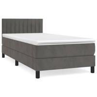 Boxspring met matras fluweel donkergrijs 90x190 cm - thumbnail