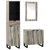 Badkamermeubelset met lade met plank 3 pcs Wit Bewerkt hout - thumbnail
