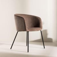 Nohr Eetkamerstoel 'Karna' Rib, kleur Bruin - thumbnail