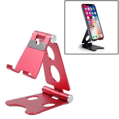ROOSTAND R2 aluminiumlegering mobiele desktop Tablet beugel dubbele vouwen lui artefact grootte: 6.4 x7x9cm (Rose Red)