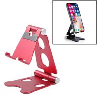 ROOSTAND R2 aluminiumlegering mobiele desktop Tablet beugel dubbele vouwen lui artefact grootte: 6.4 x7x9cm (Rose Red) - thumbnail