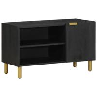 Tv-meubel 80x33x46 cm bewerkt hout zwart - thumbnail