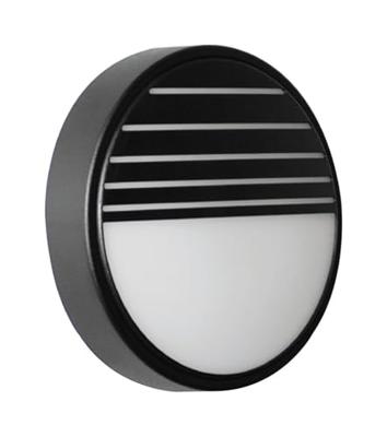 Ronde gevelverlichting zwart met ingebouwde LED lichtbron Nordlux Oliver