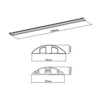 ROLINE kabelgoot, aluminium, 92 x 22 mm, zilver, 1,1 m - thumbnail