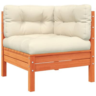 9-delige Loungeset met kussens massief grenenhout wasbruin - thumbnail