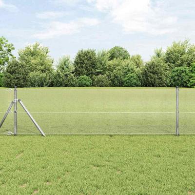VidaXL Afrasteringspaal zilver 10 x 0,6 m (12 x 12 mm gaas) staal