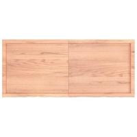 Wandschap 140x60x(2-4)cm behandeld massief eikenhout lichtbruin - thumbnail