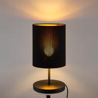 Scandinavische stijl Tafellamp - Corduroy Lampenkap - Cilinder - Black - ø20 x 40 cm - E27 Fitting - Geschikt voor Woonkamers en slaapkamers - Met schakelaar - thumbnail