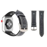 Crowe Star textuur lederen pols horloge Band reliëf voor Apple Watch serie 3 & 2 & 1 42mm (grijs) - thumbnail