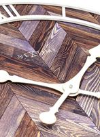 NeXtime NE-3245BR - Wandklok - Ø 58 Cm - Hout/Metaal - Donkerbruin - &apos;Roman Vintage&apos; - thumbnail
